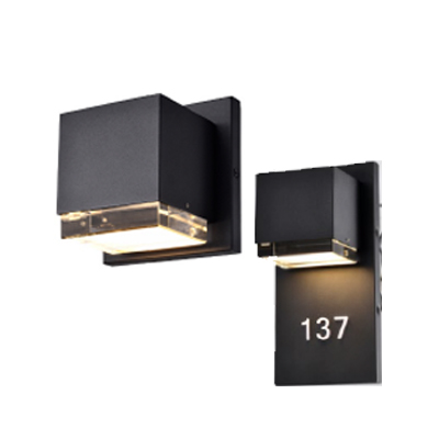 LL3-4048D-B, Address, Room Number, Exterior, Outdoor, Wall Sconce, LED, UNV, Braille, BLK, Black